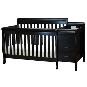 Athena Kimberly 3 in 1 Convertible Crib and Changer in Black