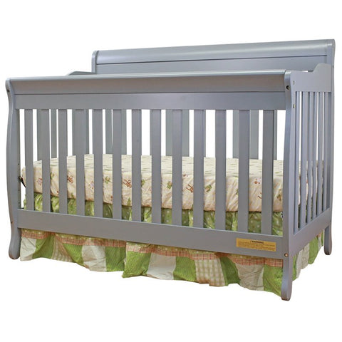 Image of AFG Baby Alice Solid Wood 3-in-1 Convertible Crib in Gray