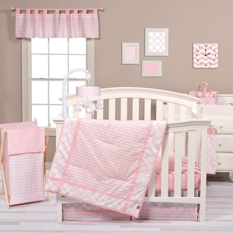 Image of Trend Lab Pink Sky 3 Piece Crib Bedding Set