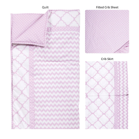 Image of Orchid Bloom 3 Piece Crib Bedding Set