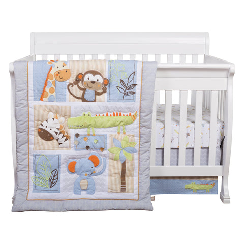 Image of Jungle Fun 6 Piece Crib Bedding Set
