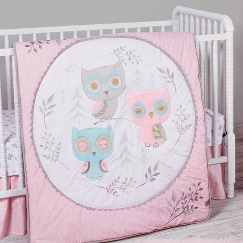 Image of Feathered Friends 3 Piece Crib Bedding Set