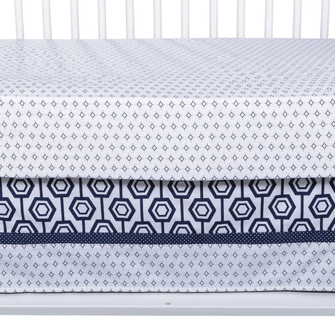 Image of Hexagon 3 Piece Crib Bedding Set