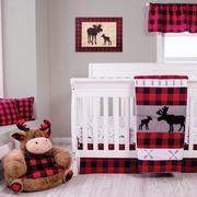 Image of Lumberjack Moose 3 Piece Crib Bedding Set
