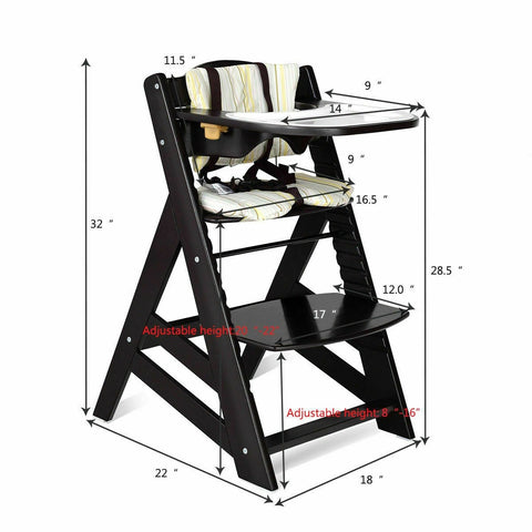 Image of Costway Adjustable  Baby High Chair with Removable Tray