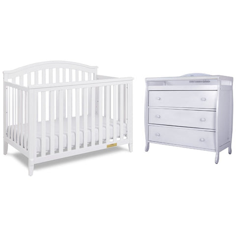 Image of AFG Baby Kali II 4-in-1 Convertible Crib with Grace 3-Drawer Changer in White