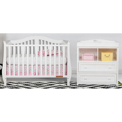 Image of AFG Desiree 4-in-1 Convertible Crib with Dresser Changer in White