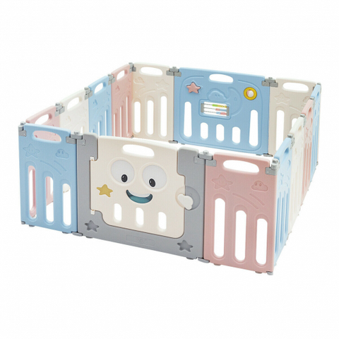 Image of Costway 14-Panel Foldable Baby Playpen Kids Activity Centre