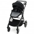 Costway Foldable High Landscape Baby Stroller with Reversible Reclining Seat