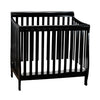 Athena Alice Mini Crib with Mattress Pad in Black
