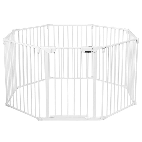 Image of Costway Adjustable Panel Baby Safe Metal Gate Play Yard