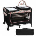 Costway 4-in-1 Convertible Portable Baby Playard with Changing Station