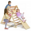 Image of Costway Foldable Wooden Climbing Triangle Indoor with Ladder for Toddler Baby