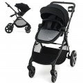 Image of Costway Foldable High Landscape Baby Stroller with Reversible Reclining Seat