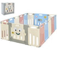 Image of Costway 16-Panel Foldable Baby Playpen Kids Activity Centre