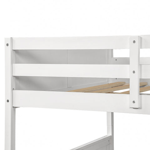 Image of Lucky Furniture Full Over Full Bunk Bed with Twin Size Trundle, White