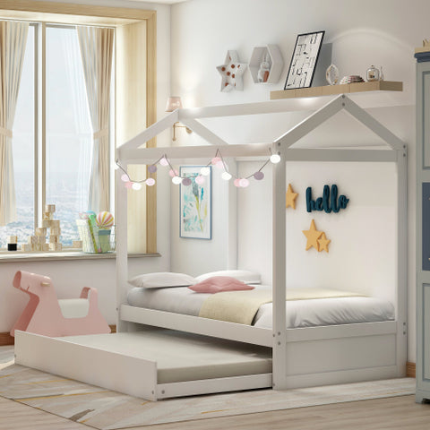 Image of Kids House Bed with Trundle