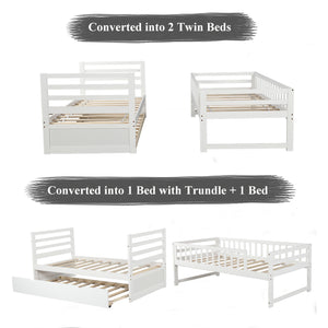 Oris Fur. Twin Bunk Beds for Kids with Safety Rail and Movable Trundle bed