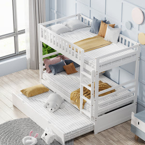 Oris Fur. Twin Bunk Beds for Kids with Safety Rail and Movable Trundle bed