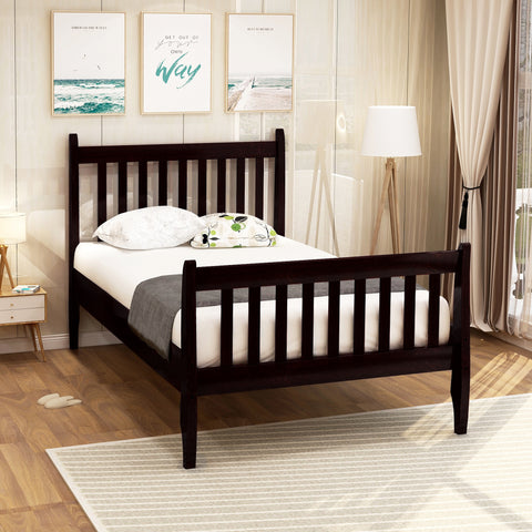 Image of Topmax Wood Platform Twin Bed