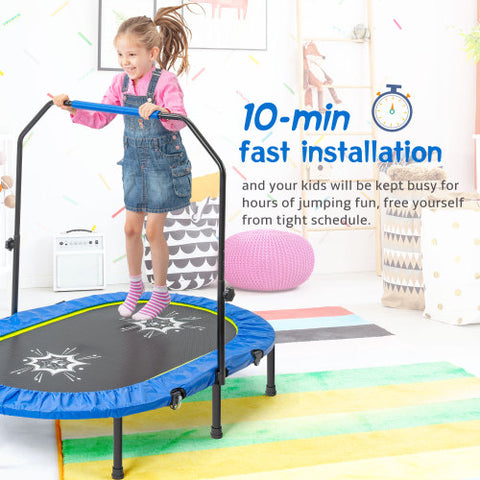 Image of MRS Parent-Child Twin Trampoline with Adjustable Handrail and Safety Cover