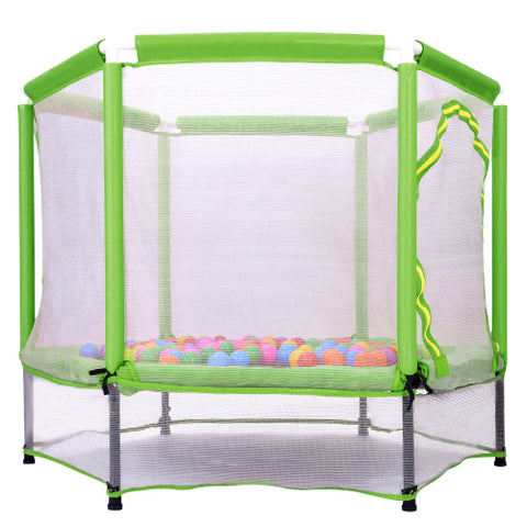 Image of MRS 55” Toddlers Trampoline with Safety Enclosure Net and Balls