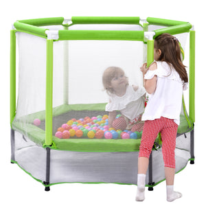 MRS 55” Toddlers Trampoline with Safety Enclosure Net and Balls