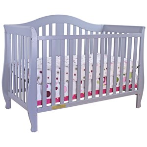 Image of AFG Baby Furniture Desiree Solid Wood 4-in-1 Convertible Crib in Grey