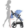 Image of Costway Folding Aluminum Baby Stroller Baby Jogger with Diaper Bag