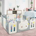 Costway 14-Panel Foldable Baby Playpen Safety Yard with Storage Bag