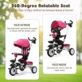 Costway 6-in-1 Detachable Kids Baby Stroller Tricycle with Canopy and Safety Harness