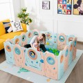Image of Costway Foldable Baby Safety Play Yard with Lockable Gate