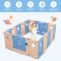Image of Costway Foldable Baby Playpen Kids Activity Center with Lockable Door