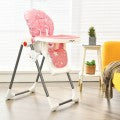 Costway Folding Baby High Dining Chair with 6-Level Height Adjustment