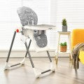 Image of Costway Folding Baby High Dining Chair with 6-Level Height Adjustment