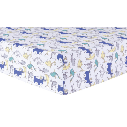 Image of Trend Lab Dr. Seuss New Fish 5 Piece Crib Bedding Set