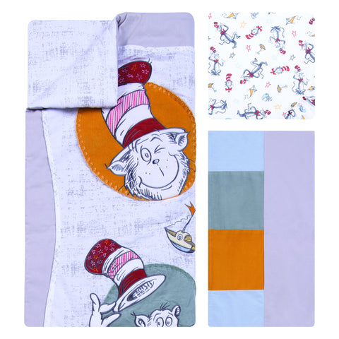 Image of Trend Lab Dr. Seuss Classic Cat in the Hat 3 Piece Crib Bedding Set