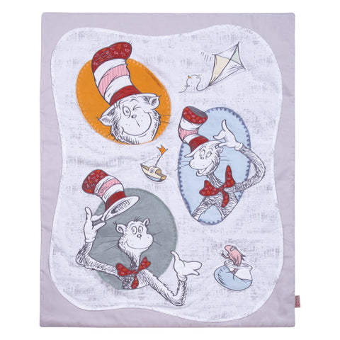 Image of Trend Lab Dr. Seuss Classic Cat in the Hat 3 Piece Crib Bedding Set