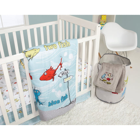 Image of Trend Lab Dr. Seuss One Fish Two Fish 4 Piece Crib Bedding Set