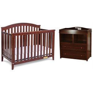 Image of AFG Baby Kali II 4-in-1 Convertible Crib with Leila 2-Drawer Changer in Espresso