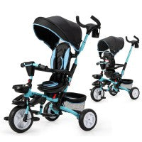Costway 6-in-1 Detachable Kids Baby Stroller Tricycle with Canopy and Safety Harness