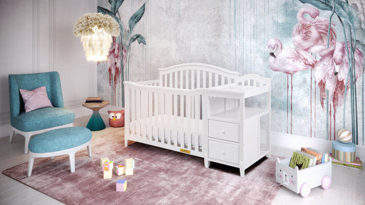 AFG Baby Furniture Athena Kali 4-in-1 Crib and Changer in White