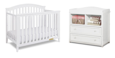 Image of AFG Baby Kali II 4-in-1 Convertible Crib with Leila 2-Drawer Changer in White
