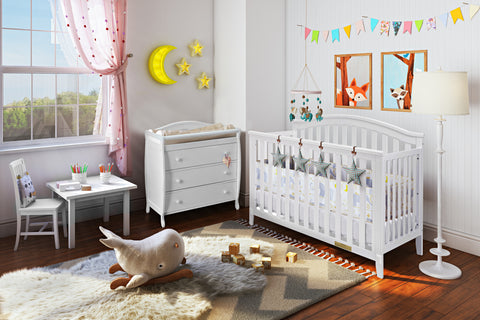 Image of AFG Baby Kali II 4-in-1 Convertible Crib with Grace 3-Drawer Changer in White