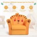 Costway Kids Armrest Lion Upholstered Sofa