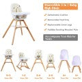 Costway 3-in-1 Convertible Wooden Baby High Chair