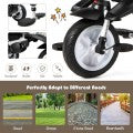 Image of Costway 6-in-1 Detachable Kids Baby Stroller Tricycle with Canopy and Safety Harness