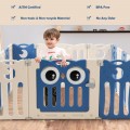 Costway 14-Panel Baby Playpen Kids Activity Center Foldable Play Yard with Lock Door