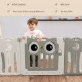 Costway 14-Panel Baby Playpen Kids Activity Center Foldable Play Yard with Lock Door