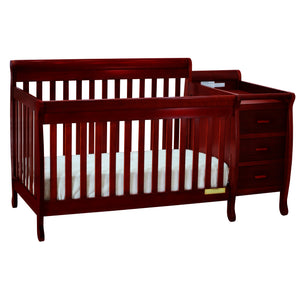 AFG Baby Furniture Kimberly 3-in-1 Baby Convertible Crib with Changer in Cherry